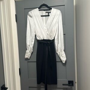 White House Black Market V-neck belted dress.